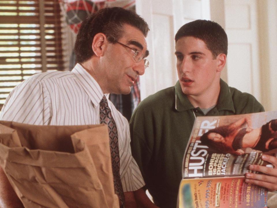 Eugene Levy and Jason Biggs in "American PIe."