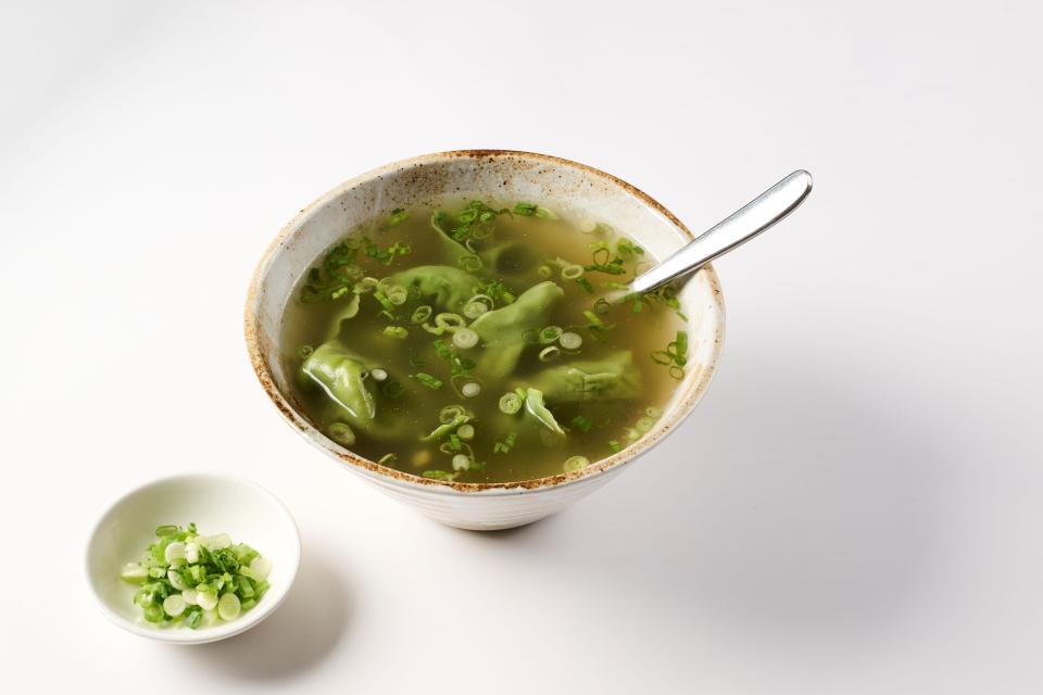 Vegan wonton soup from Ugly Dumpling and Ugly Dumpling Express, the latter of which is opening in Holmdel.