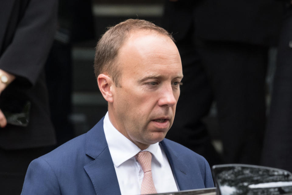 LONDON, UNITED KINGDOM - JUNE 27, 2023: Former Secretary of State for Health and Social Care (2018-2021) Matt Hancock MP leaves Dorland House after giving evidence to the COVID Inquiry in London, United Kingdom on June 27, 2023. The inquiry, chaired by Baroness Heather Hallett, has been set up to examine the UK's response to and impact of the Covid-19 pandemic with lawmakers facing questions over government's decision-making and their impact on the UK's pandemic preparedness. (Photo credit should read Wiktor Szymanowicz/Future Publishing via Getty Images)