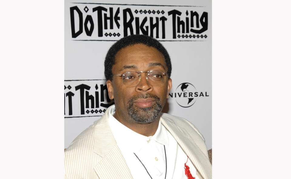 FILE - In this June 29, 2009 file photo, Spike Lee attends a special 20th anniversary screening of his film "Do the Right Thing" in New York. The nationwide unrest following the death of George Floyd has again reminded many of the film. In an interview, he talks about the echoes of his film, what makes this moment different than protests before and his hopes for justice. (AP Photo/Peter Kramer, File)