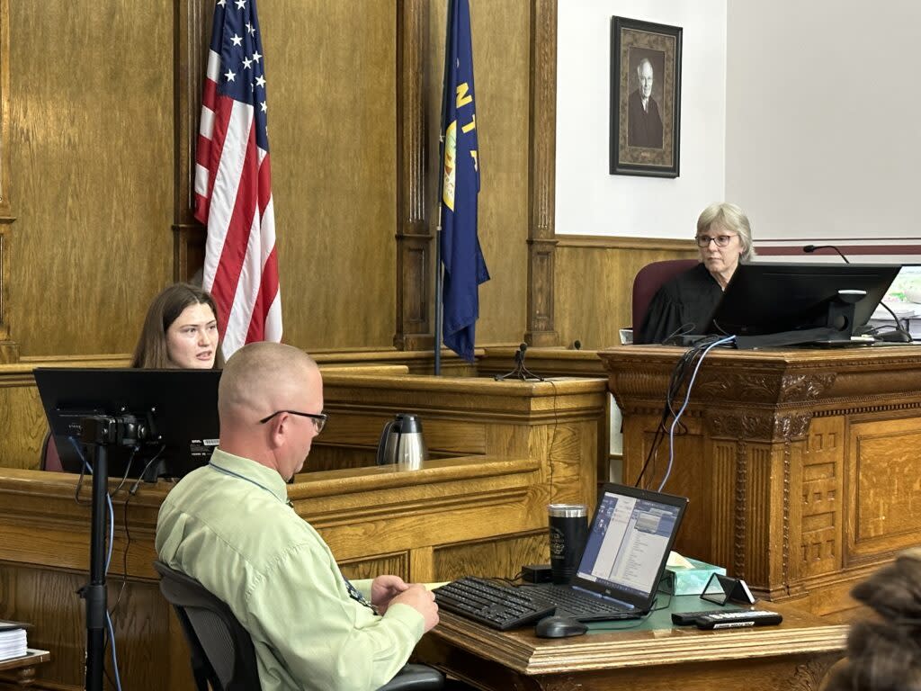 Rikki Held testifies at the Montana youth climate change trial on Monday, June 12, 2023.