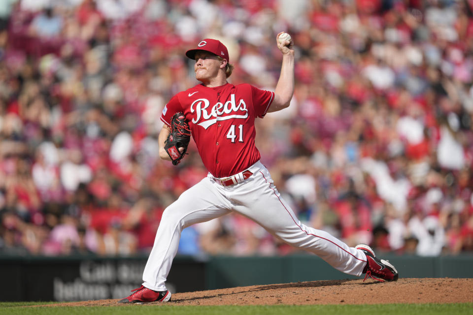 辛辛那提紅人Andrew Abbott。（MLB Photo by Jeff Dean/Getty Images）