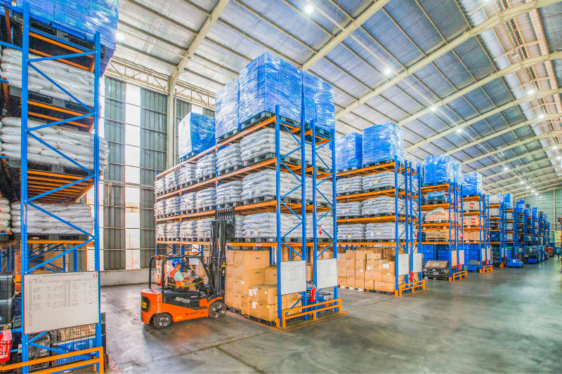 Forklift in Warehouse