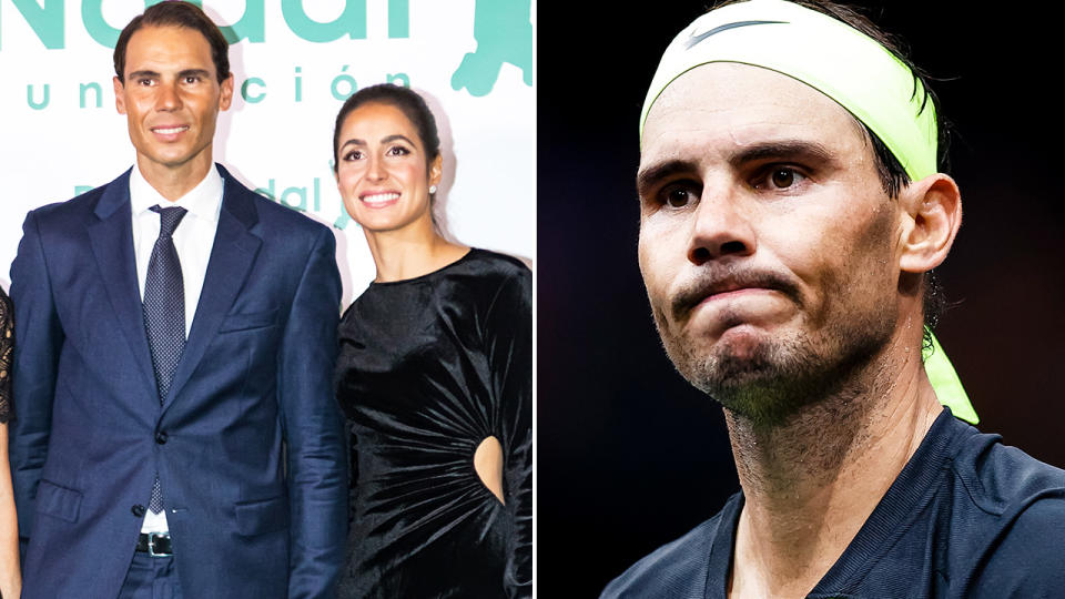 Rafa Nadal, pictured here during a shock loss in his opening match at the Paris Masters.