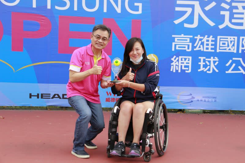 ▲永達盃國際輪網公開賽在高雄輪椅夢公園舉行，女單則由台灣女將吳宜珊，三戰全勝封后。（圖／官方提供）
