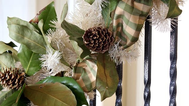 Nearly Natural 20-in Holiday Winter Greenery With Pinecones And Gingham  Plaid Bow Table Artificial Christmas Arrangement : Target