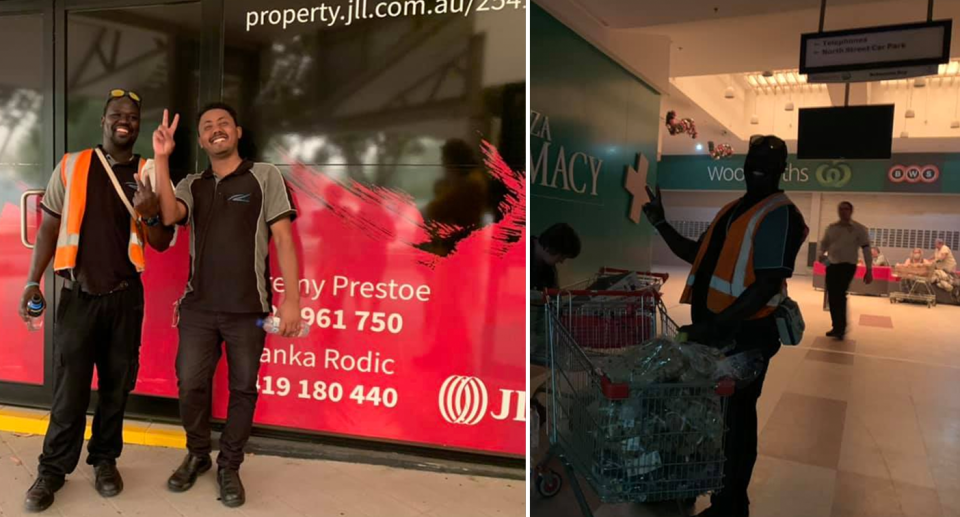 When Woolworths locked its doors, a Sudanese Coles employee came to the rescue with free supplies for fire victims. Source: Supplied