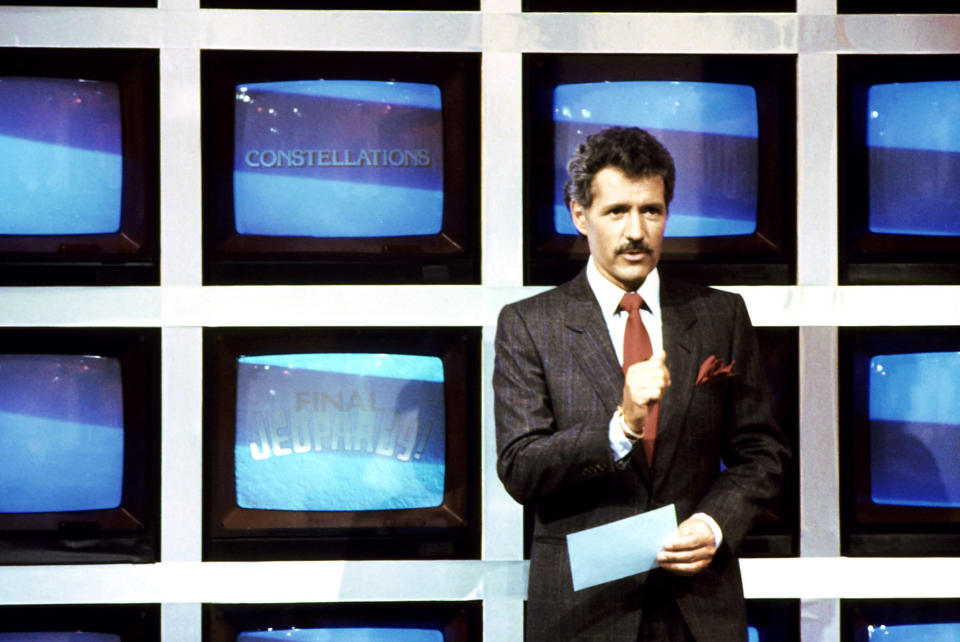 Image: JEOPARDY!, host Alex Trebek (during 'Final Jeopardy' segment), 1984-, (C) ABC / Courtesy: Everett Coll (ABC / Everett Collection)