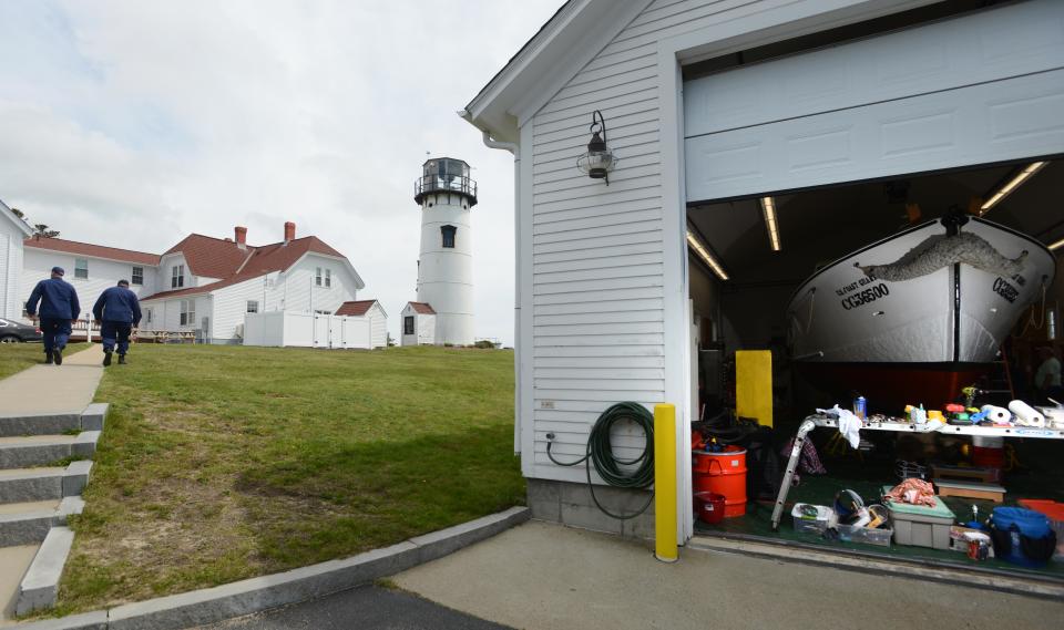 The historic U.S. Coast Guard rescue boat CG36500 sparkles on Wednesday after a facelift in a storage barn at Coast Guard Station Chatham, before its launch on Tuesdsay in Rock Harbor in Orleans. The boat was used during a nor'easter in early 1952 east of Cape Cod to rescue crew members from the tanker Pendleton.