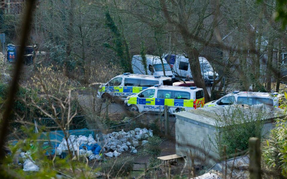 Search teams by allotments on the edge of the Downs - Police officers on Tuesday morning - Brighton Pictures/Search teams by allotments on the edge of the Downs - Police officers on Tuesday morning