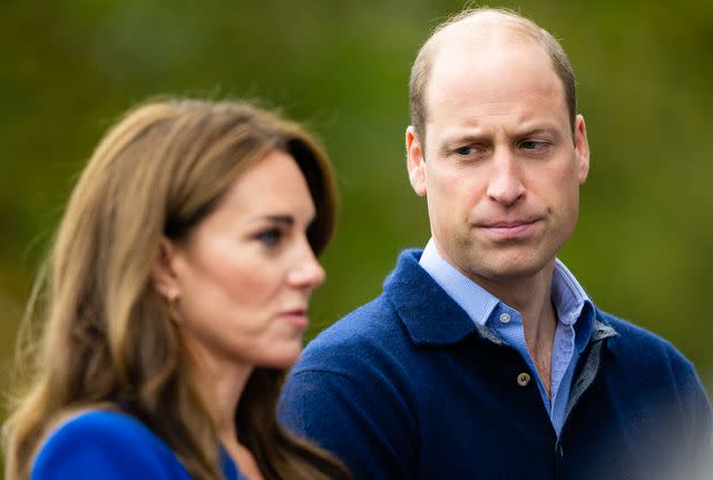 <p>Samir Hussein/WireImage</p> Kate Middleton and Prince William in Oct. 2023