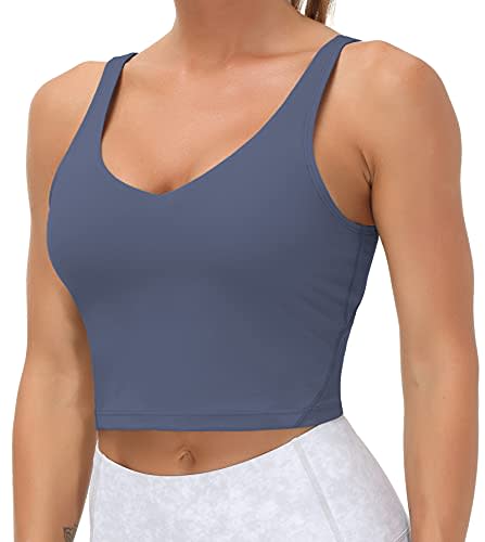 High Neck Sports Bra for Women Longline Full Coverage Sports Bras Medium  Impact Padded Workout Crop Tops for Yoga Gym – The Home Fitness Corp