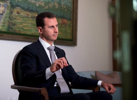 Syria's President Bashar al-Assad speaks during an interview with a Cuban news agency in this handout picture provided by SANA on July 21, 2016. SANA/Handout via REUTERS