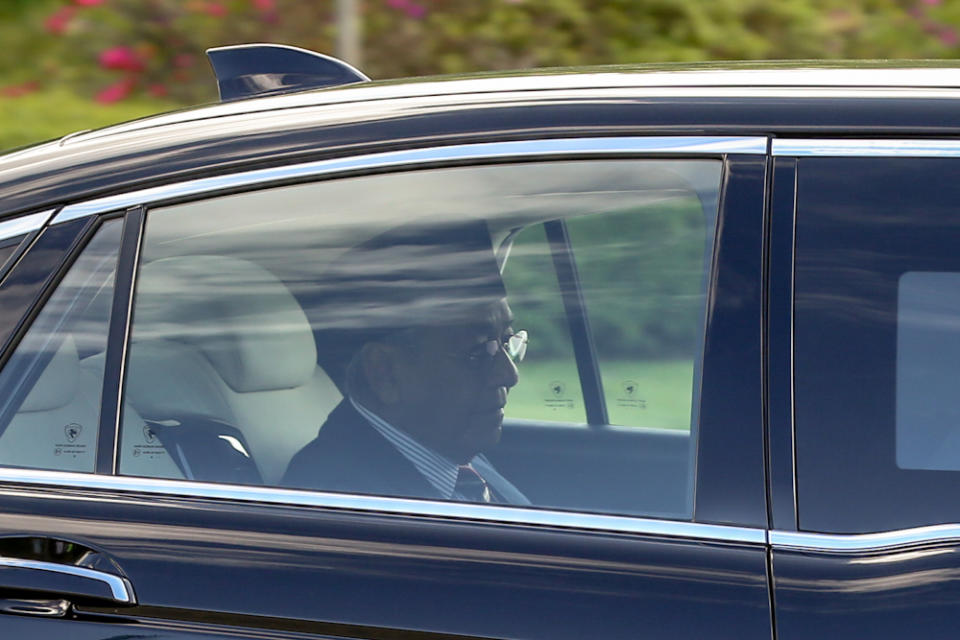 Tun Dr Mahathir Mohamad arrives at Istana Negara February 24, 2020. — Picture by Firdaus Latif