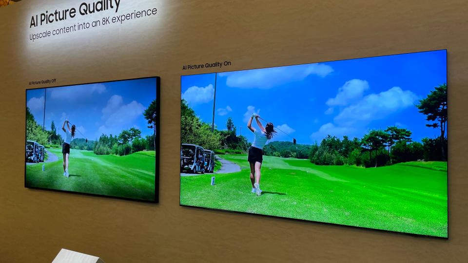 Samsung QN900D 8K TV picture of someone playing golf