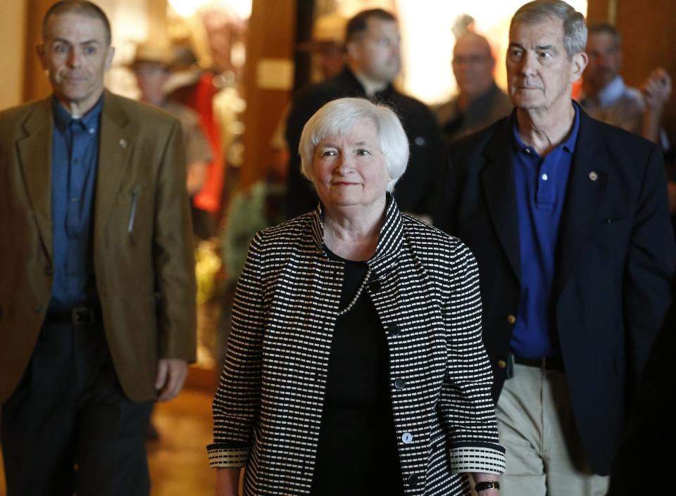 Janet Yellen arrives at the 2016 annual meeting of central bankers in Jackson Hole, Wyoming. AP Photo/Brennan Linsley