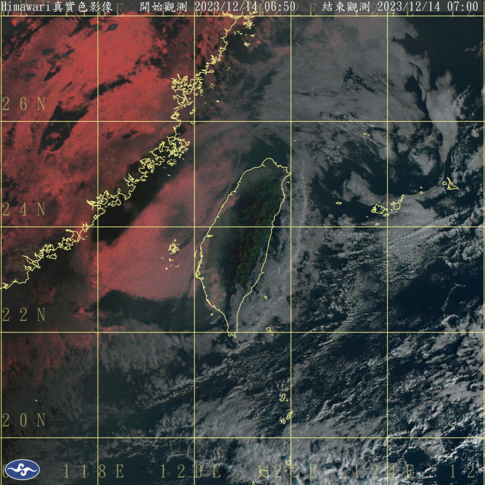 今天天氣穩定，各地回溫，但是西半部要小心日夜溫差大，而大陸冷氣團蠢蠢欲動，變天在即。   圖：中央氣象署／提供