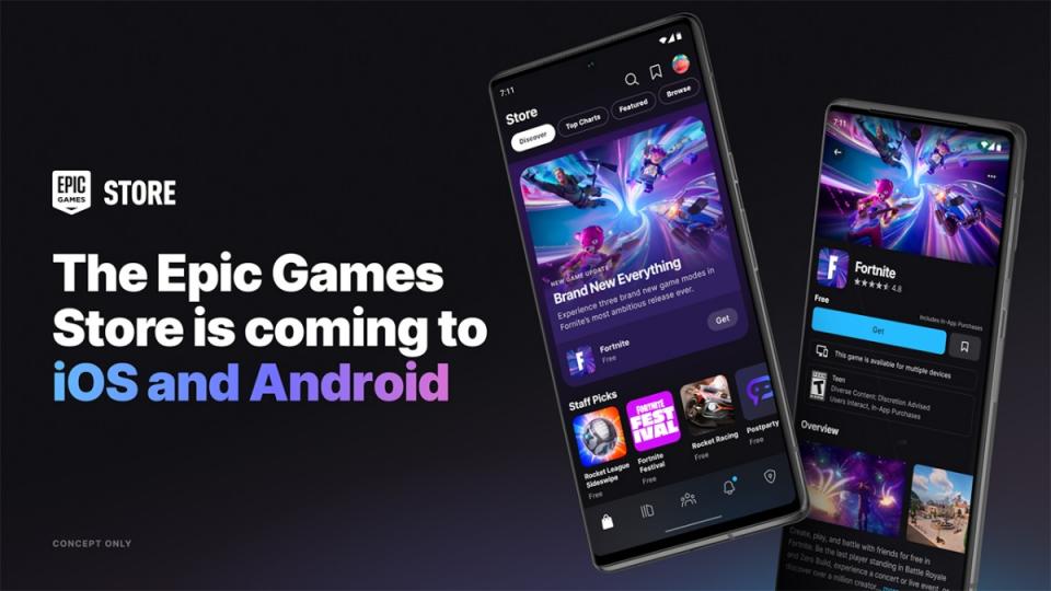 Epic Games Store將分別登上iOS、Android平台，維持讓開發者可獲取88%銷售營收政策