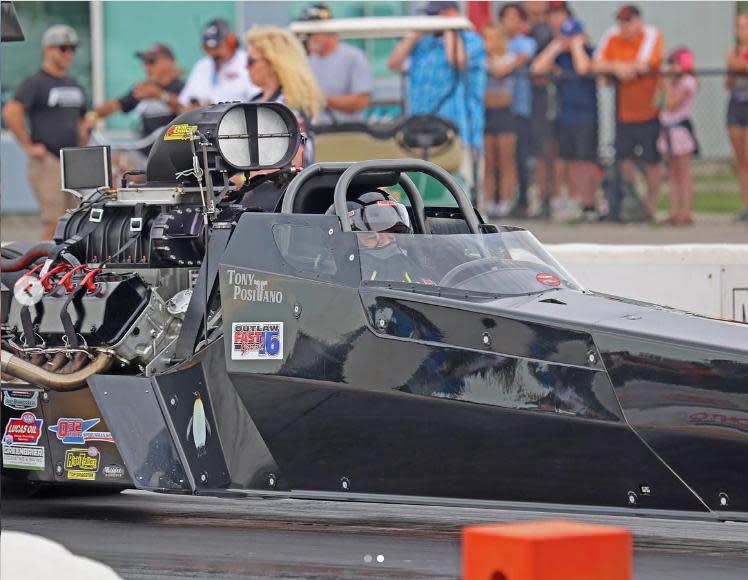 A man died on Saturday after a collision with another drag race driver at the Toronto Motorsports Park in Cayuga, Ont. The park identified him as Tony Positano. (Toronto Motorsports Park/Instagram - image credit)