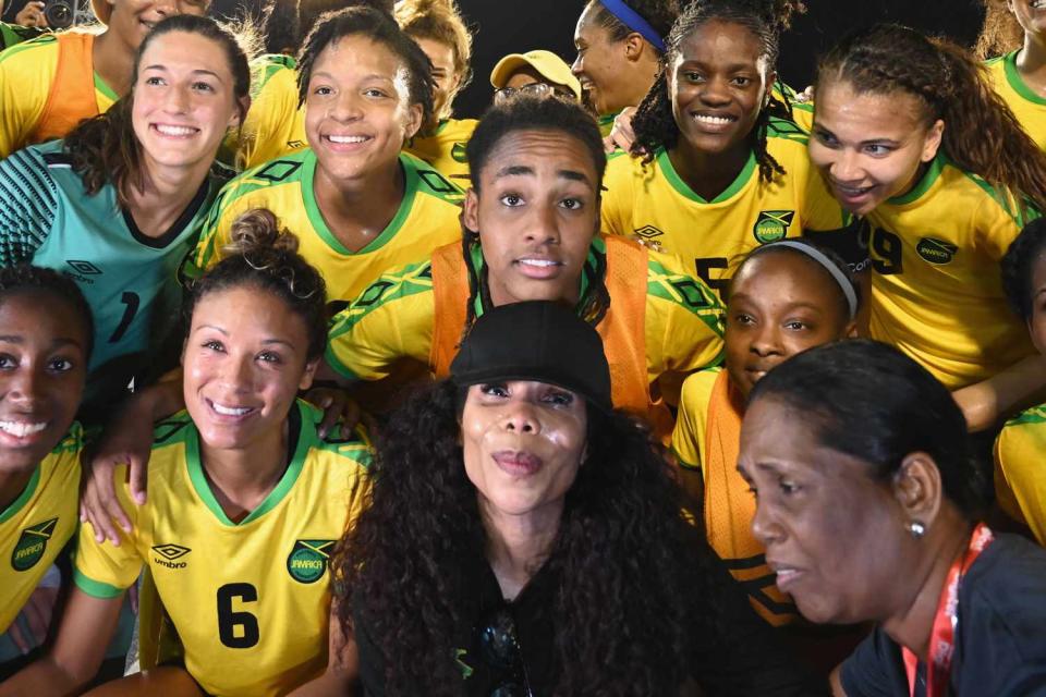 <p> ANGELA WEISS/AFP via Getty</p> Cedella Marley and the Jamaican Women