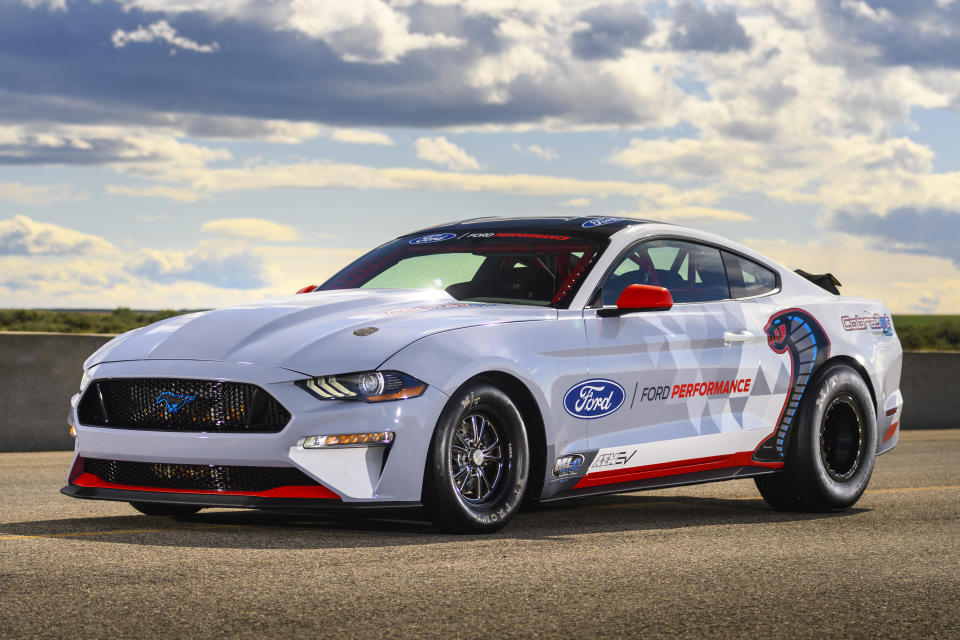 Engineered to shatter towering performance goals without using a drop of fuel, the all-electric Ford Mustang Cobra Jet 1400 prototype has blazed through a quarter-mile in 8.27 seconds at 168 miles per hour and reached 1,502 peak wheel horsepower in recent private development testing.