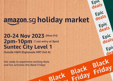 Amazon celebrates Black Friday with a pop-up with a skating rink at Suntec City. PHOTO: Amazon