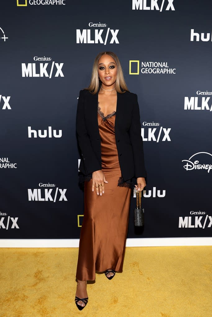 <span class="caption">Tia Mowry at the premiere event for “Genius: MLK/X” in Beverly Hills on January 29, 2024.</span> <span class="credit">Natasha Campos/Getty Images for National Geographic</span>
