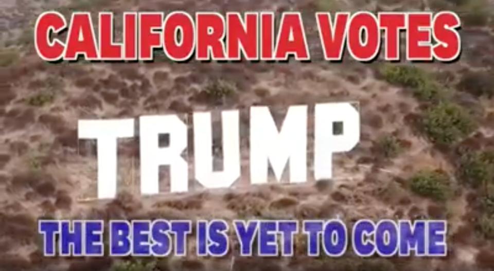 In a pre-approved ad, the Trump campaign appears to declare victory in California, which is against Facebook's rules. (Photo: Facebook)