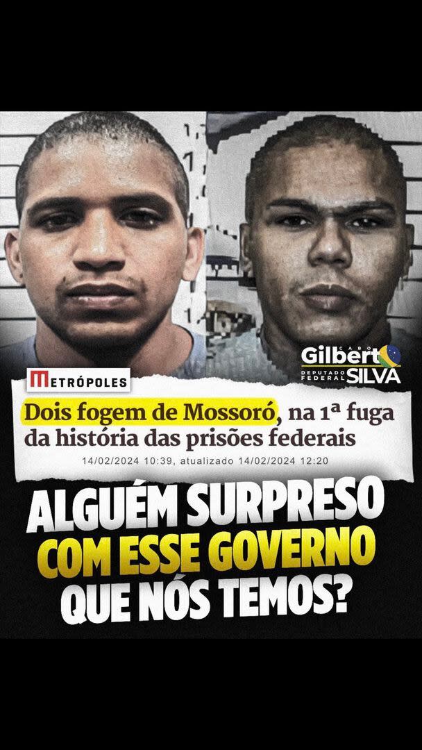 Una crítica al gobierno por la fuga de los presos de Mossoró