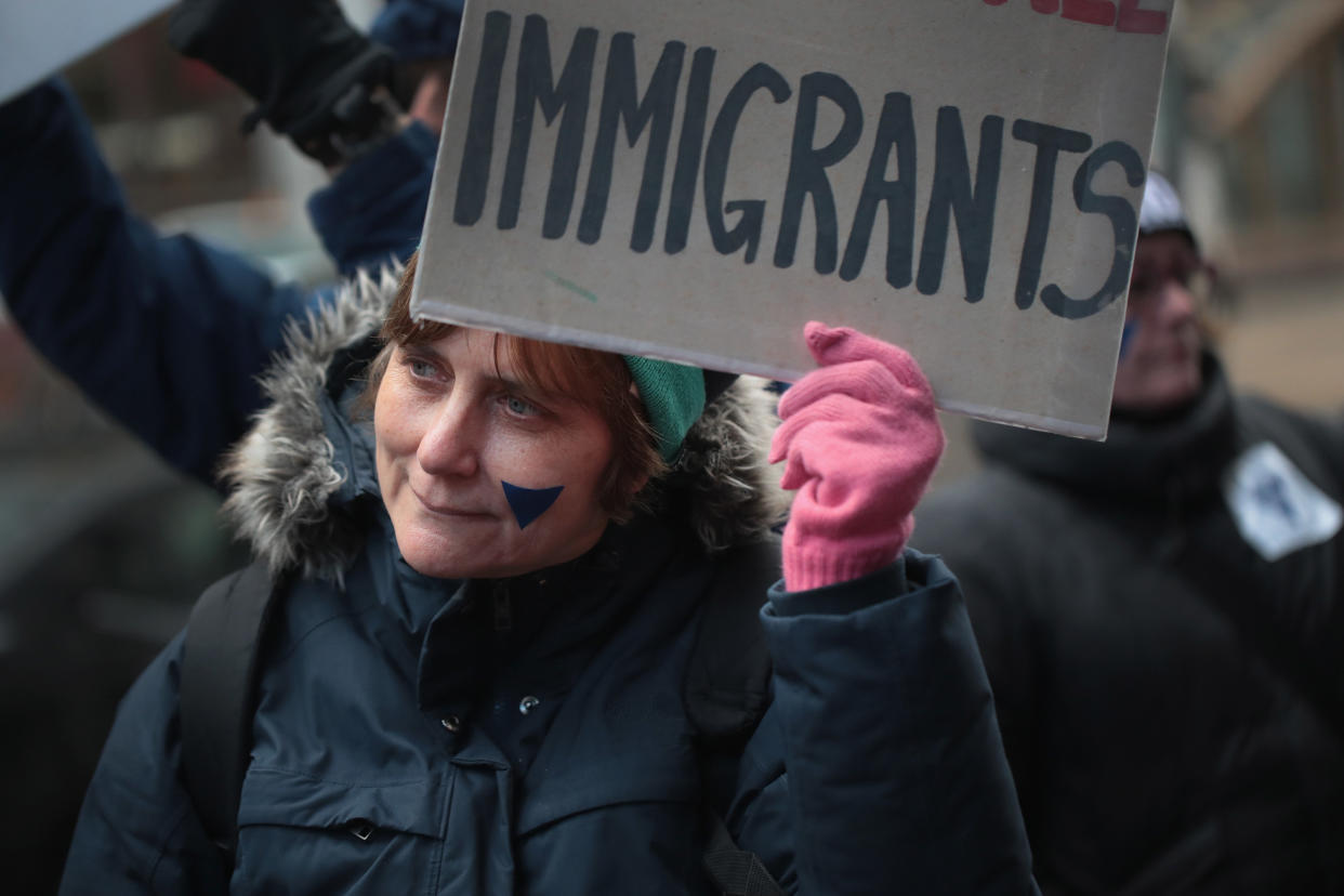 Demonstrators protest the deportation of immigrants on March 1, 2018, in Chicago. (Photo: Scott Olson/Getty Images)
