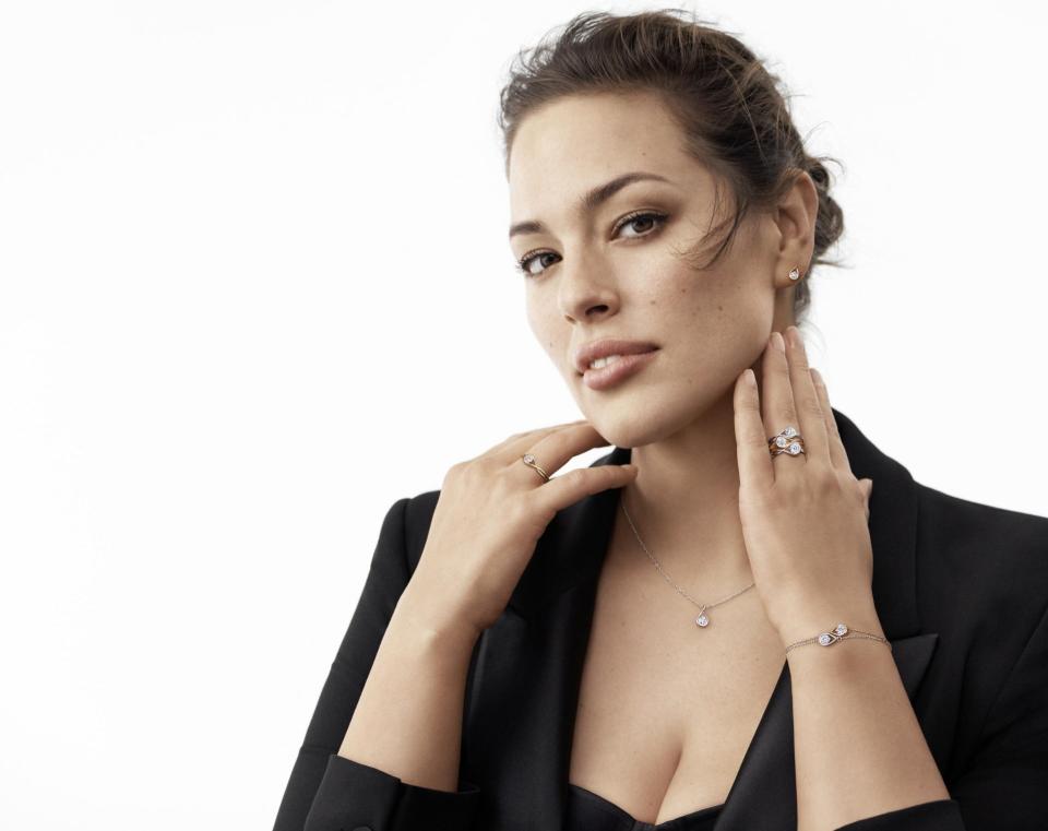 Ashley Graham wears Pandora's Brilliance collection