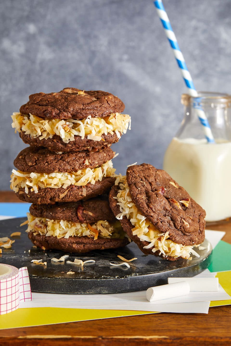 German Chocolate Sandwich Cookies