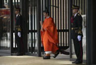 Japanese Crown Prince Fumihito, better known as Prince Akishino, leaves the Imperial Palace after being formally declared first in line to succeed the Chrysanthemum Throne during a ceremony Sunday, Nov. 8, 2020 in Tokyo, Japan. (Carl Court/Pool Photo via AP)