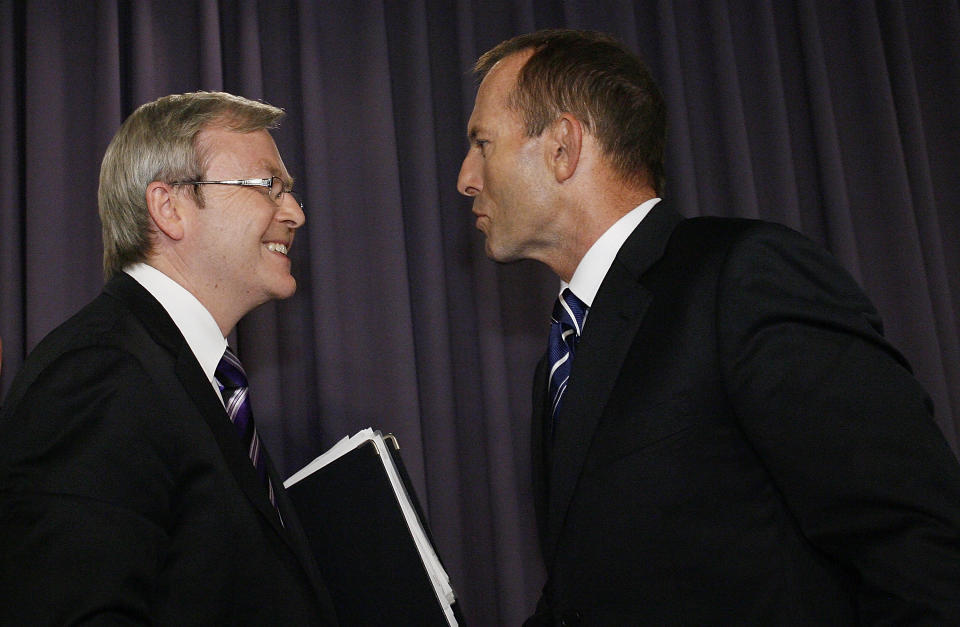 Kevin Rudd Debates Tony Abbott At National Press Club