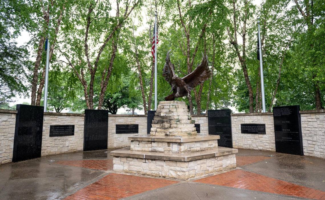 &#x00201c;Sovereign Wings&#x00201d; is the name given to the eagle sculpture at the Clay County Veterans Memorial located in Anita B. Gorman Park in Kansas City. The memorial is dedicated to Clay County veterans killed in action since the Civil War.