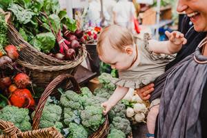 Discover 145+ farmers' markets across the province using the BC Farmers' Market Trail and make local, farm fresh shopping a family affair this summer (pictured above: Salt Spring Farmers Market). Photo Credit: Stasia Garraway