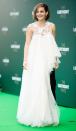 <p>Emma Watson makes a rare red carpet appearance in an upcycled Harris Reed dress as she arrives at the Earthshot Prize 2021 on Oct. 17 in London. </p>