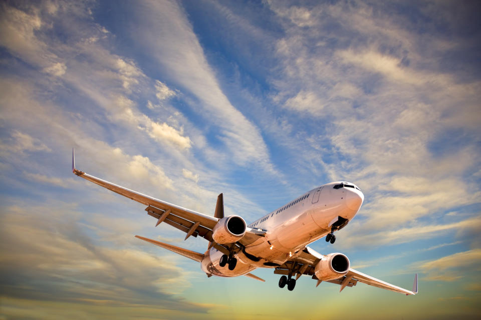 A Boeing 737 in flight.