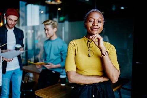 <span class="caption">Leadership potential.</span> <span class="attribution"><a class="link " href="https://www.shutterstock.com/image-photo/portrait-african-american-young-woman-eyeglasses-1321400648" rel="nofollow noopener" target="_blank" data-ylk="slk:GaudiLab/Shutterstock;elm:context_link;itc:0;sec:content-canvas">GaudiLab/Shutterstock</a></span>