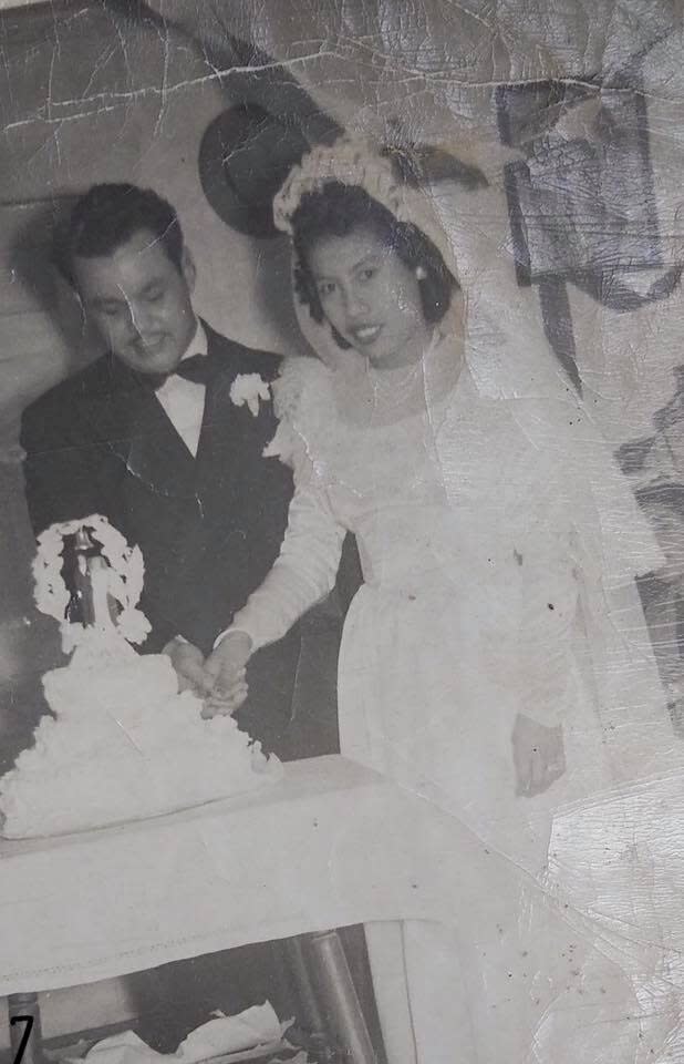 "This is my parents' wedding day. Mr. and Mrs. Raul T Arriaga tied the knot in December 1948." ― <i>Victoria Arriaga Zamora</i>