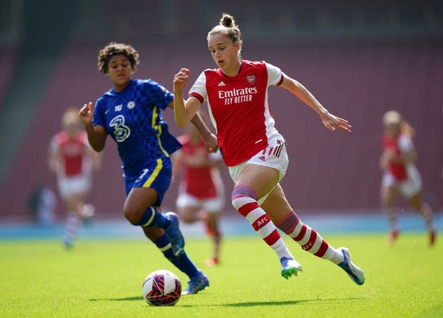 Arsenal face Chelsea in Sunday's final at Wembley (Mike Egerton/PA).