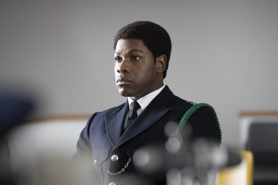 John Boyega plays police officer Leroy Logan in Steve McQueen&#39;s &#39;Small Axe: Red White and Blue&#39; (Photo: Will Robson-Scott/Amazon Prime Video)