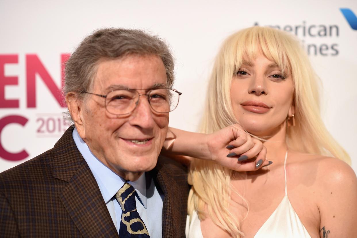 Tony Bennett and Lady Gaga are seen in 2015.