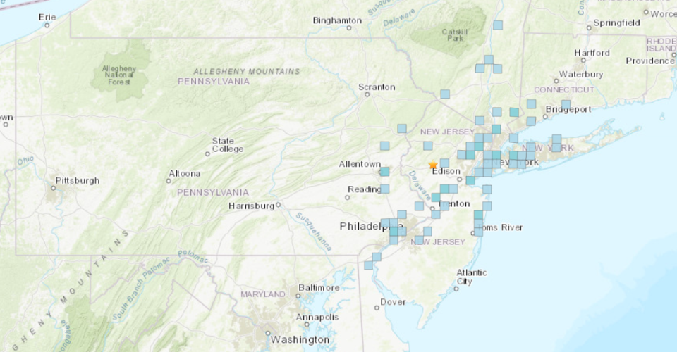 This is where today's earthquake was felt