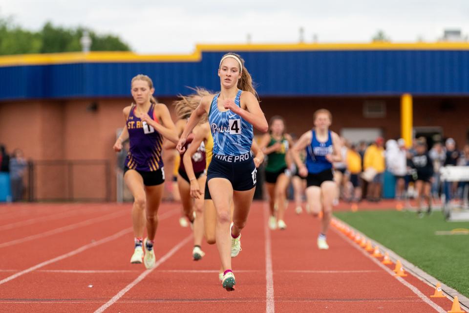 Freehold's Emma Zawatski finishes first in the girls 1600 meter at the NJSIAA Track & Field Meet of Champions on June 18, 2022 at Franklin High School.