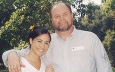 Thomas Markle with his daughter Meghan - Credit: TIM STEWART NEWS LIMITED 