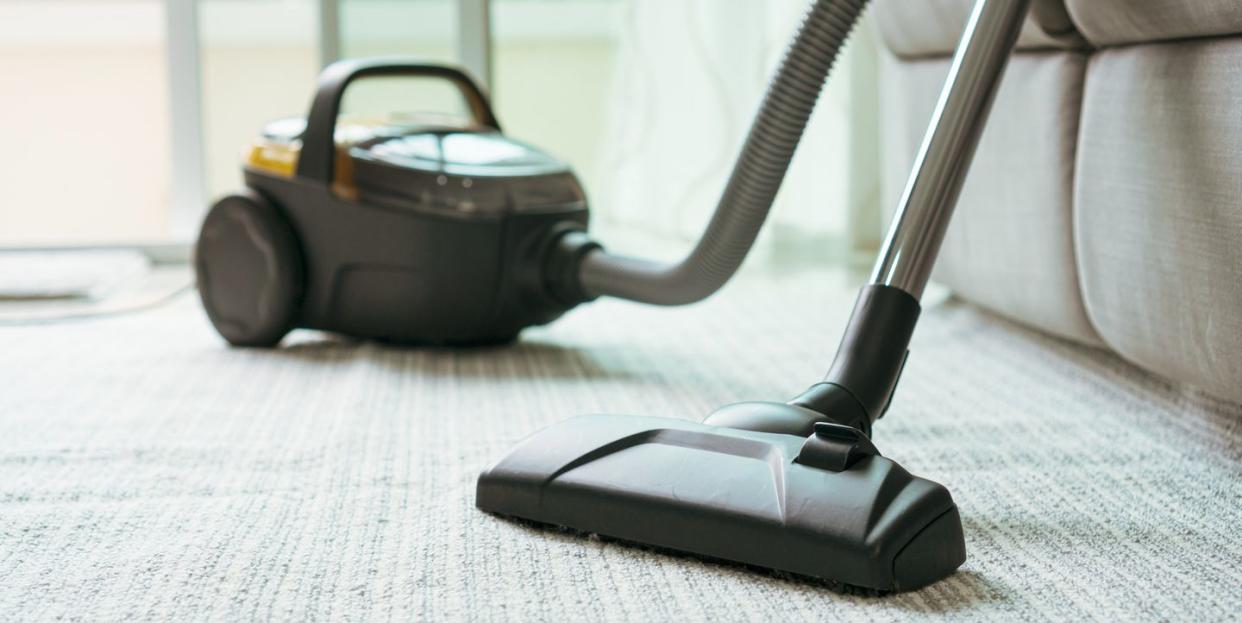 close up of vacuum cleaner in living room