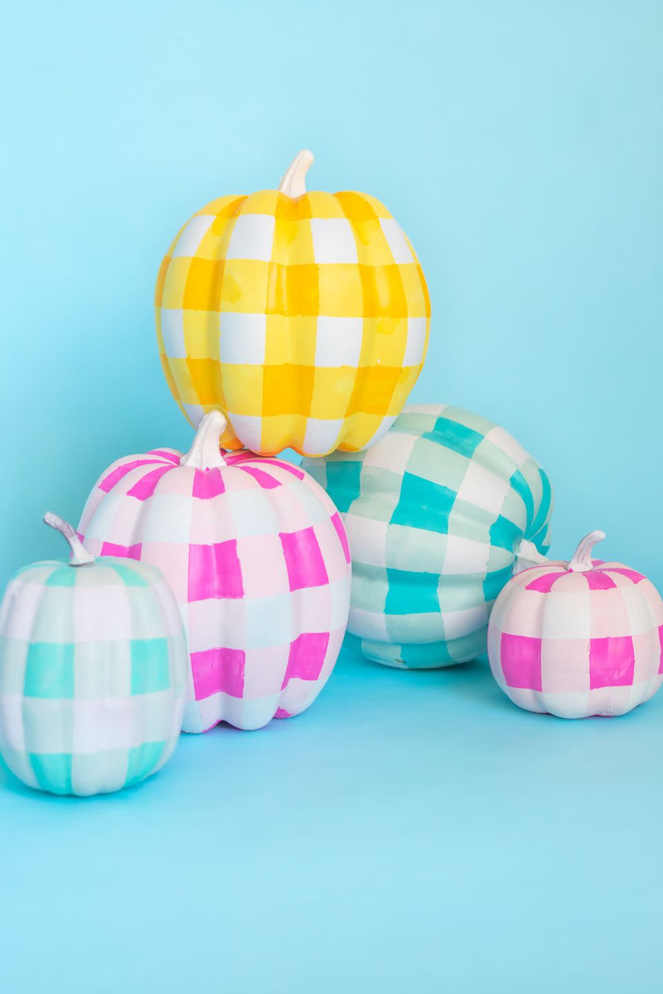 Painted Gingham Pumpkin