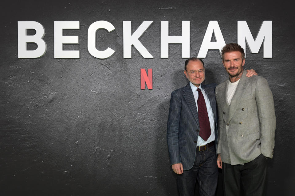 Fisher Stevens and David Beckham attend Netflix's Beckham FYC event