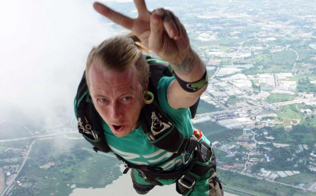 Nathy Odinson was attempting to do a base jump from the roof of a building into the street below